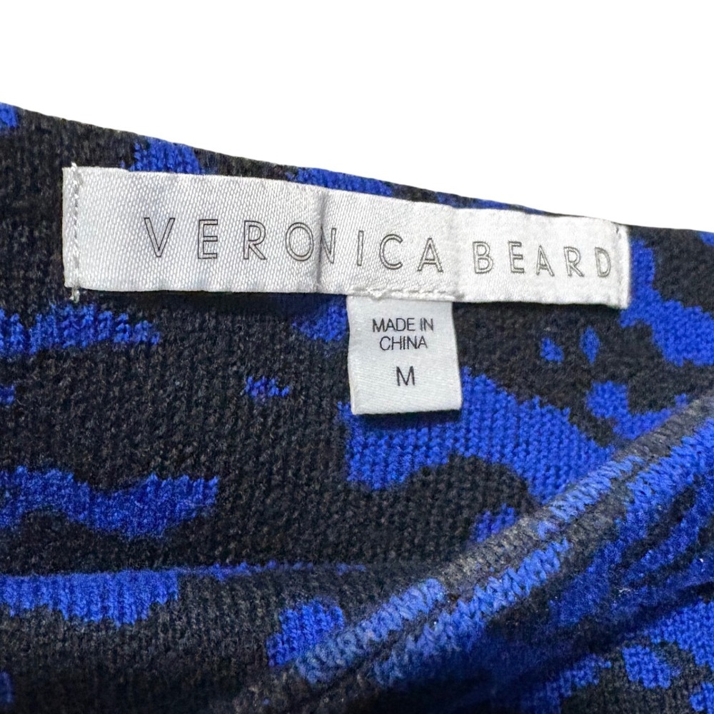 Veronica Beard Women's Blue & Black 100% Wool Long Sleeve Knit Top - Picture 4 of 5